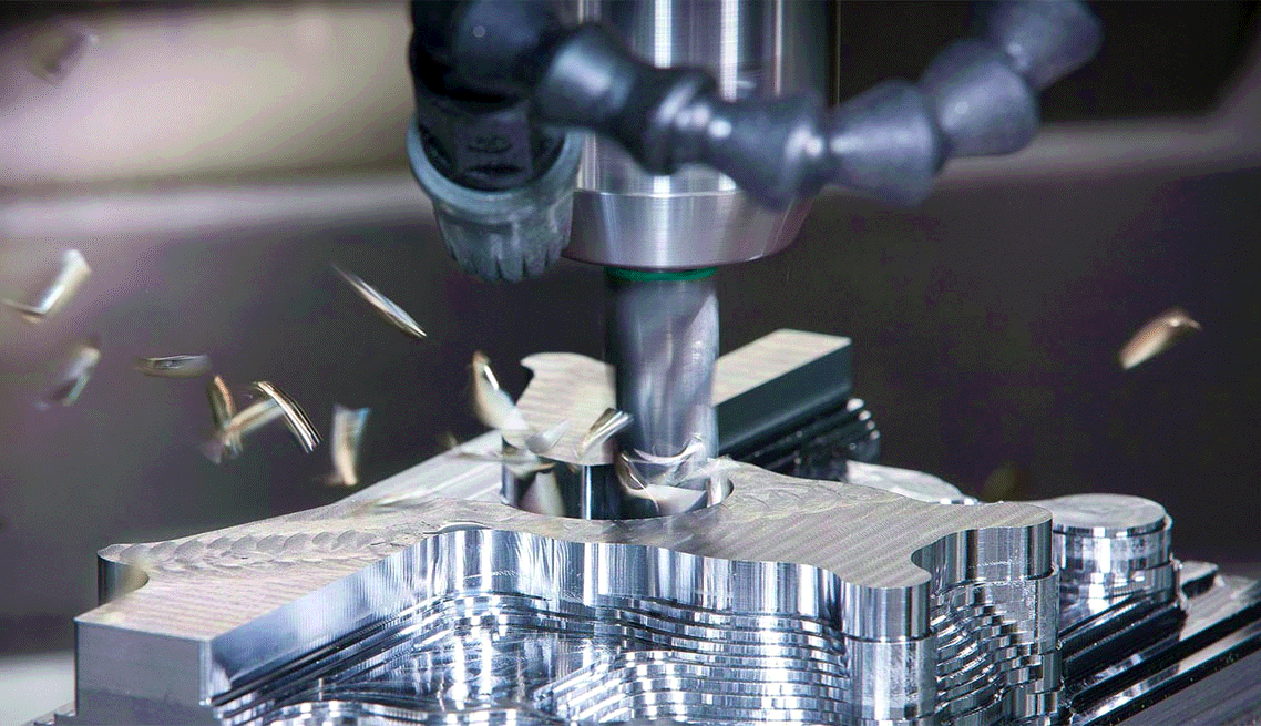 CNC precision machining of an aluminum component